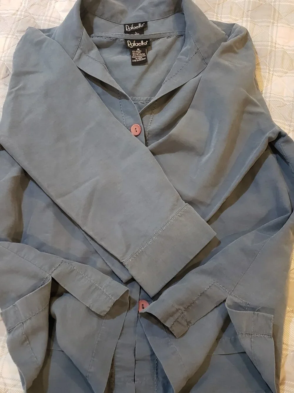 Rafaella Women's Slate Blue 2 piece blouse set size L/M